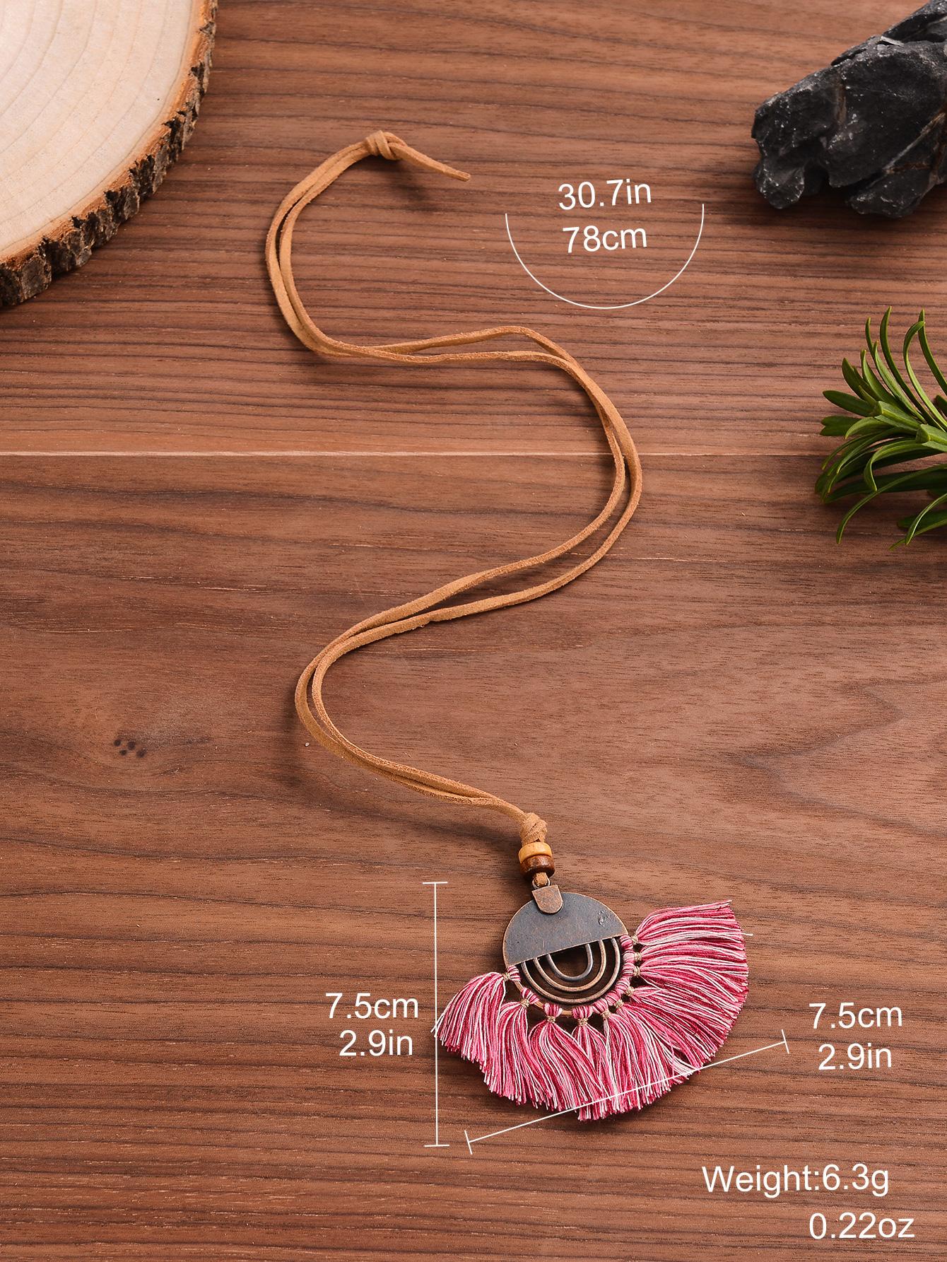 Retro Bohemian Feather Flower Pu Leather Alloy Women's Necklace display picture 4