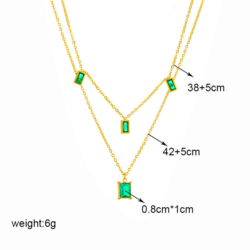 Vintage Style Square Titanium Steel Plating 18k Gold Plated Necklace display picture 1