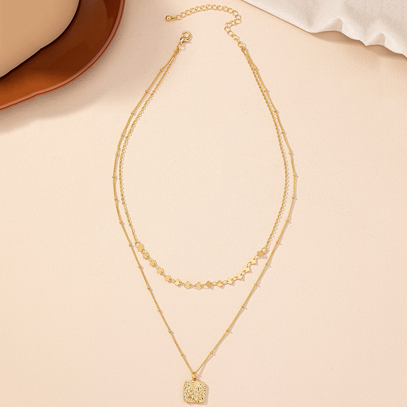 Ig Style Commute Korean Style Quadrilateral Alloy Plating Women's Pendant Necklace display picture 4