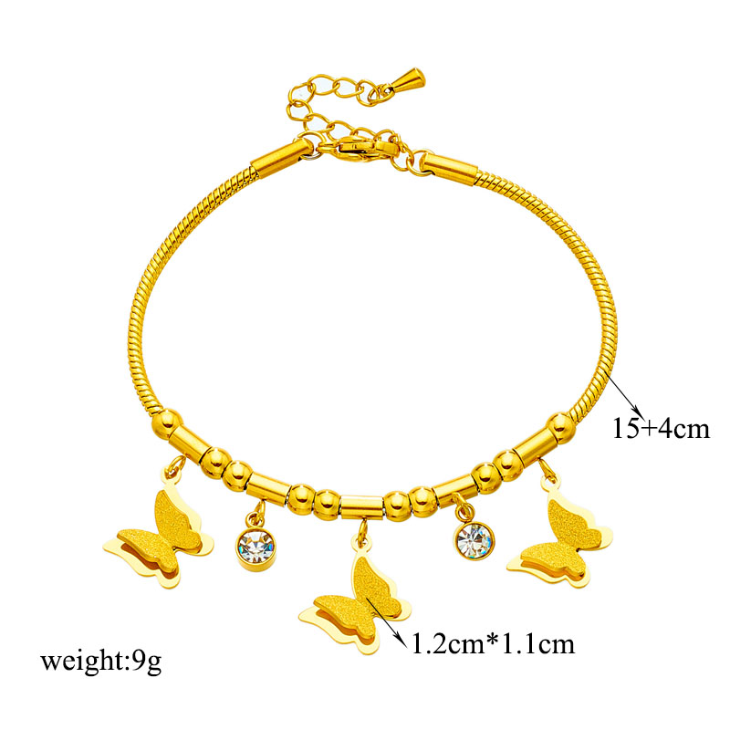 Style Coréen Papillon Acier Inoxydable 304 Plaqué Or 18K Pas D'Incrustation Bracelets En Masse display picture 1