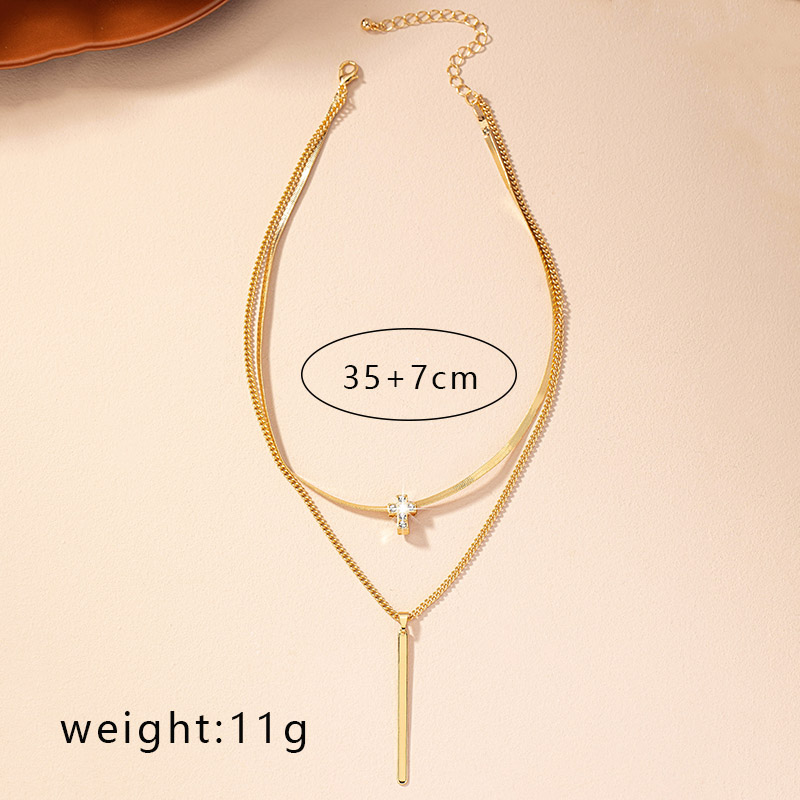 Ig Style Retro Streetwear Cross Lines Alloy Plating Inlay Rhinestones Women's Pendant Necklace display picture 6