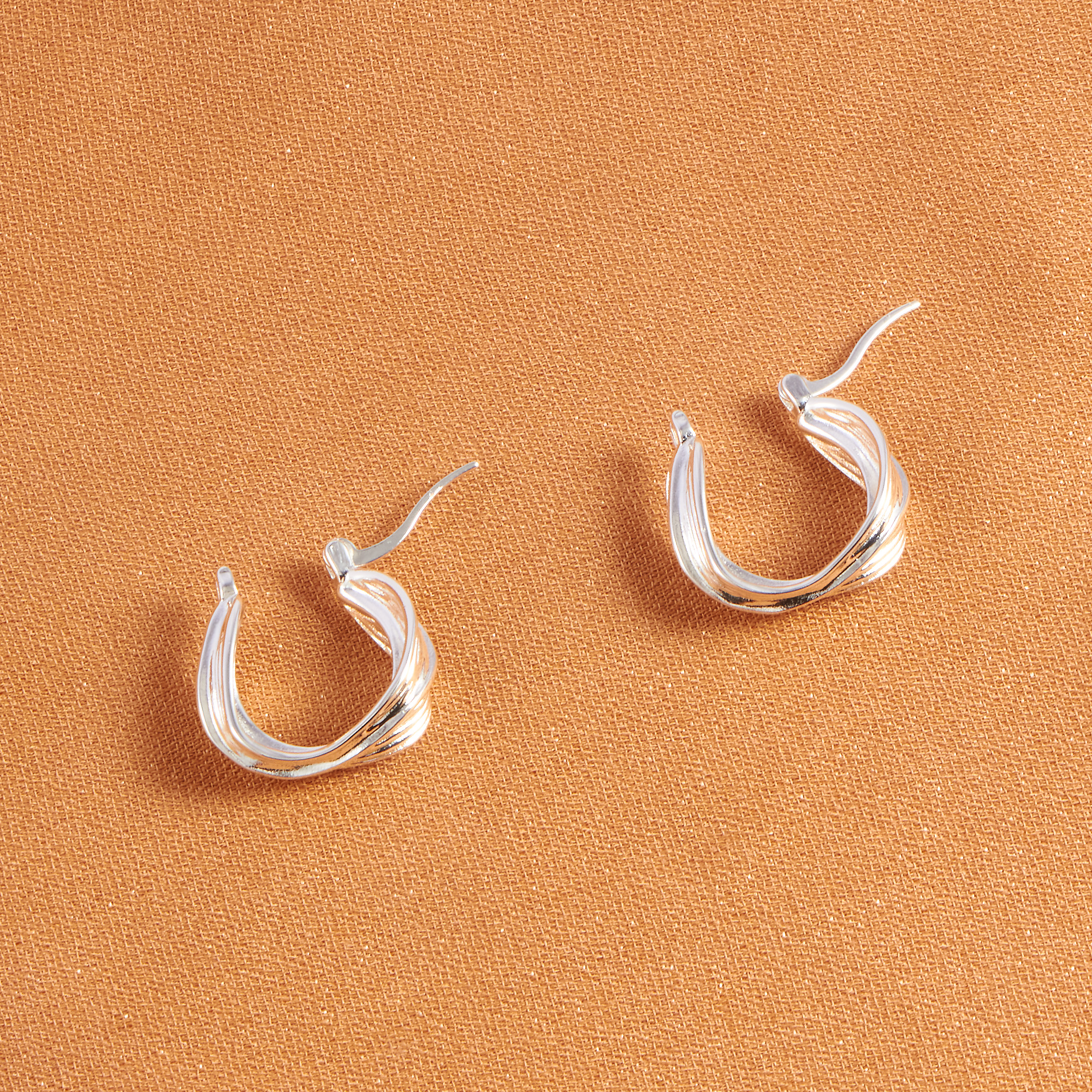 1 Pair Streetwear Geometric Plating Copper Silver Plated Earrings display picture 5