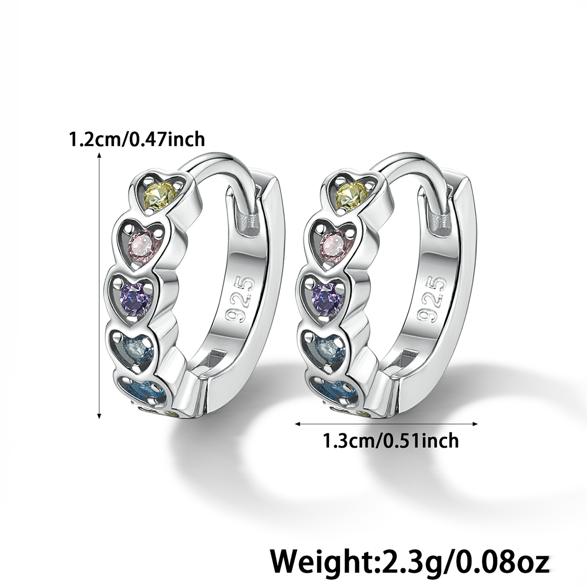 Estilo Simple Forma De Corazón Plata Esterlina Enchapado Embutido Circón Blanco Oro Plateado Muchachas Anillos Aretes Conjunto De Joyas display picture 1