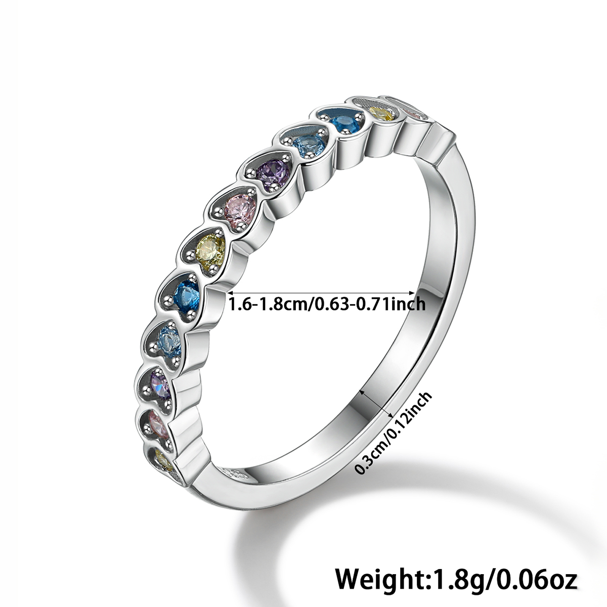 Simple Style Heart Shape Sterling Silver Plating Inlay Zircon White Gold Plated Girl's Rings Earrings Jewelry Set display picture 2