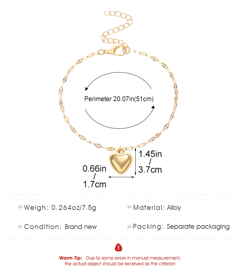 Einfacher Stil Pendeln Herzform Vergoldet Legierung Großhandel Armbänder display picture 1