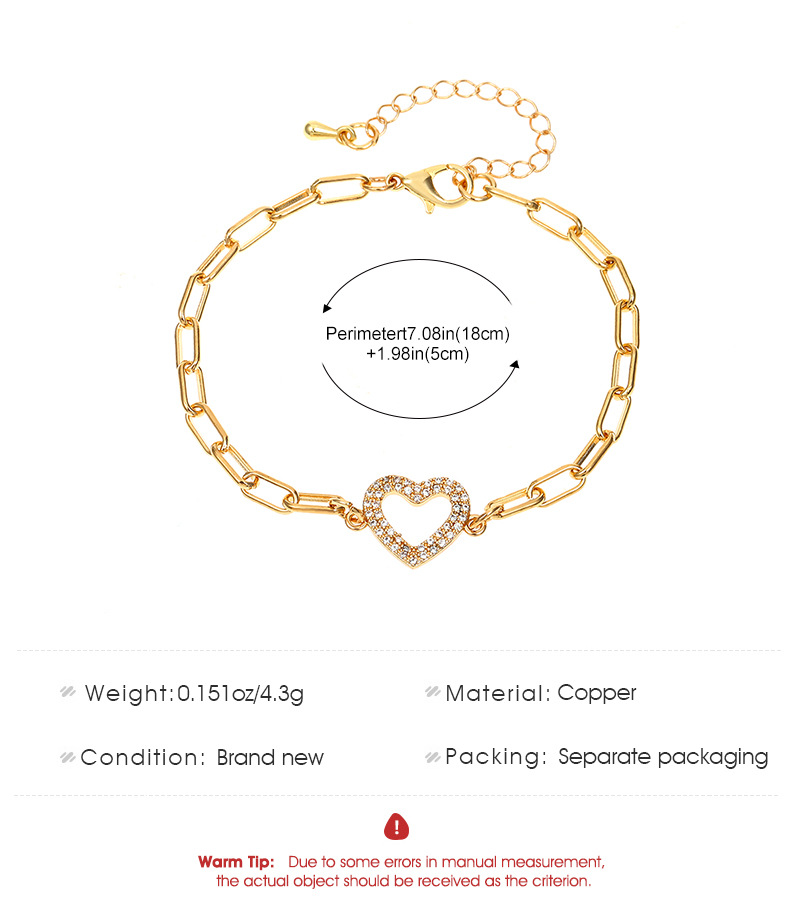 Einfacher Stil Pendeln Herzform Vergoldet Legierung Großhandel Armbänder display picture 4