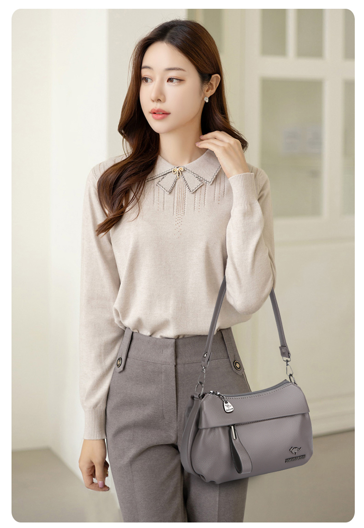 Women's Pu Leather Solid Color Basic Sewing Thread Square Zipper Shoulder Bag Crossbody Bag display picture 5