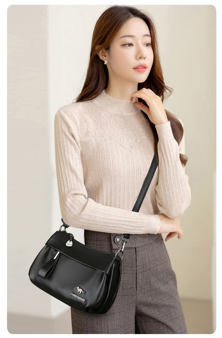 Women's Pu Leather Solid Color Basic Sewing Thread Square Zipper Shoulder Bag Crossbody Bag display picture 3