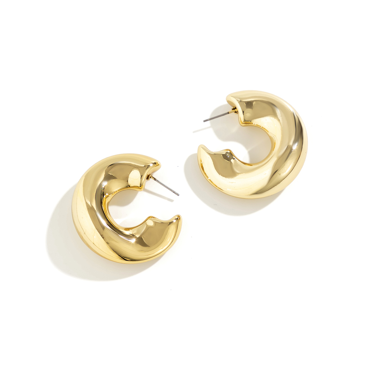 1 Pair Retro Simple Style Solid Color Irregular Three-dimensional Ccb Ear Studs display picture 4