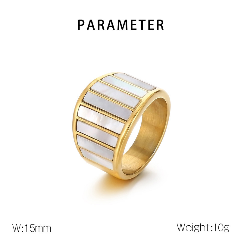 Titan Stahl 18 Karat Vergoldet Einfacher Stil Überzug Inlay Geometrisch Hülse Ringe display picture 1