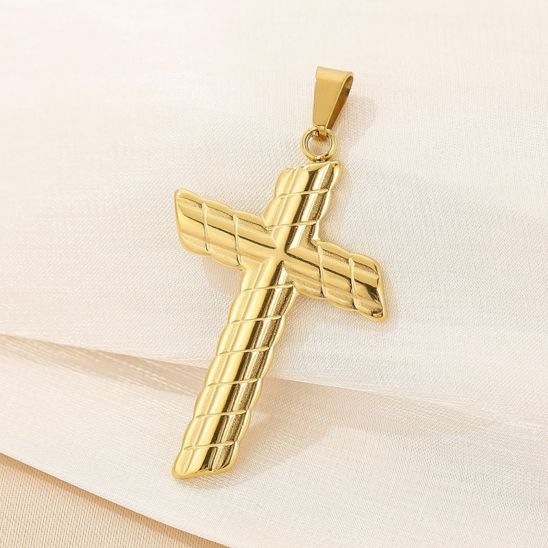 1 Piece Stainless Steel 18K Gold Plated Cross display picture 6