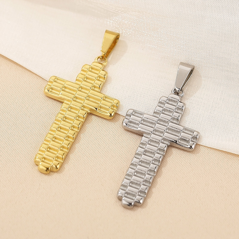 1 Piece Stainless Steel 18K Gold Plated Cross display picture 8