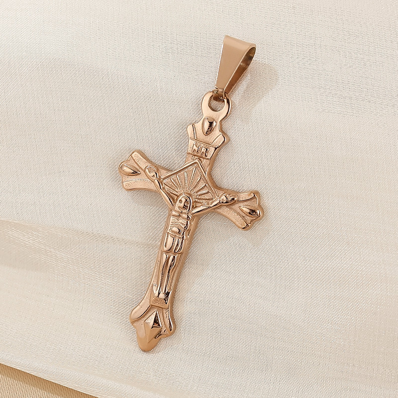 1 Piece Stainless Steel 18K Gold Plated Cross display picture 11