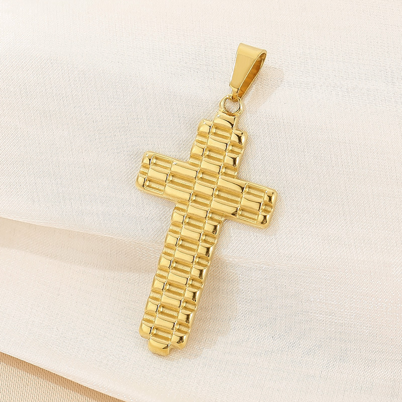 1 Piece Stainless Steel 18K Gold Plated Cross display picture 14