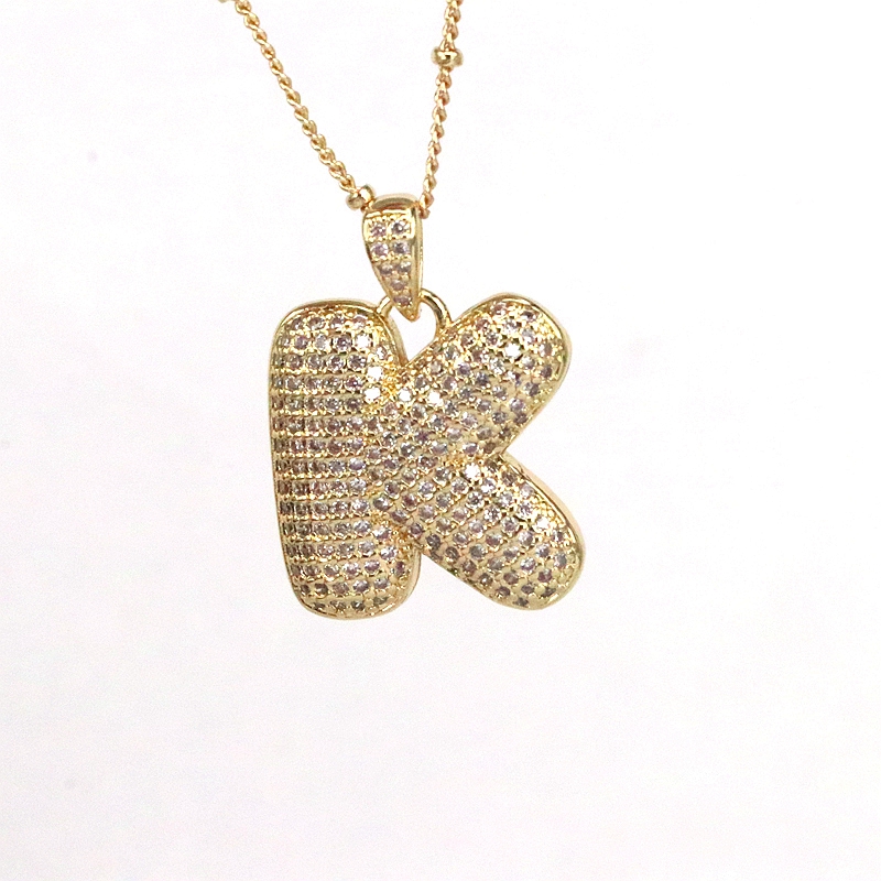 Style Simple Lettre Le Cuivre Placage Incruster Zircon Plaqué Or 18k Pendentif display picture 13