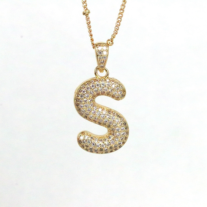 Style Simple Lettre Le Cuivre Placage Incruster Zircon Plaqué Or 18k Pendentif display picture 17