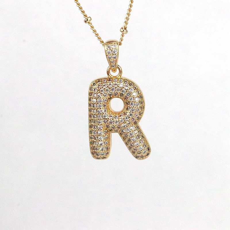 Style Simple Lettre Le Cuivre Placage Incruster Zircon Plaqué Or 18k Pendentif display picture 15