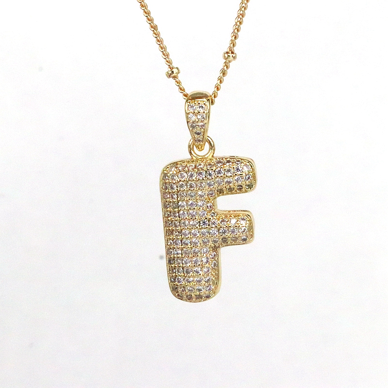 Style Simple Lettre Le Cuivre Placage Incruster Zircon Plaqué Or 18k Pendentif display picture 8