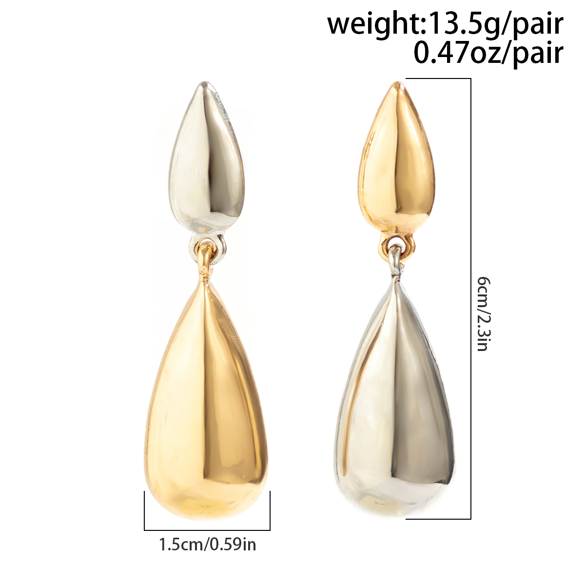 1 Pair Elegant Simple Style Water Droplets Plating Alloy Drop Earrings display picture 1
