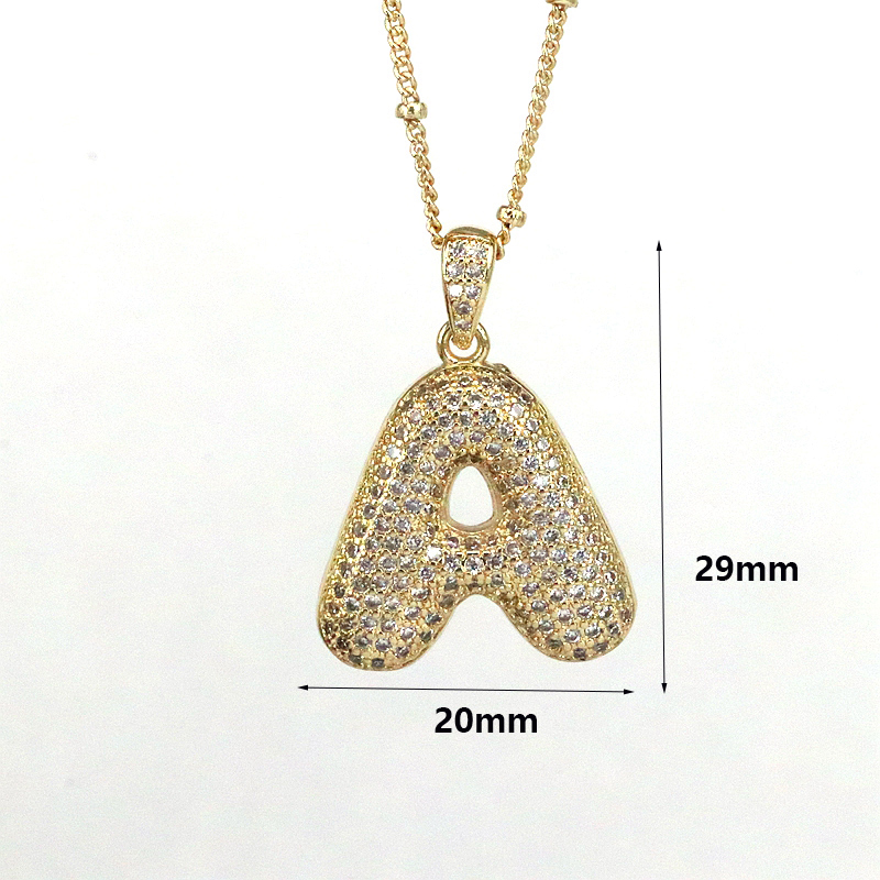 Simple Style Letter Copper Plating Inlay Zircon 18k Gold Plated Pendant Necklace display picture 22
