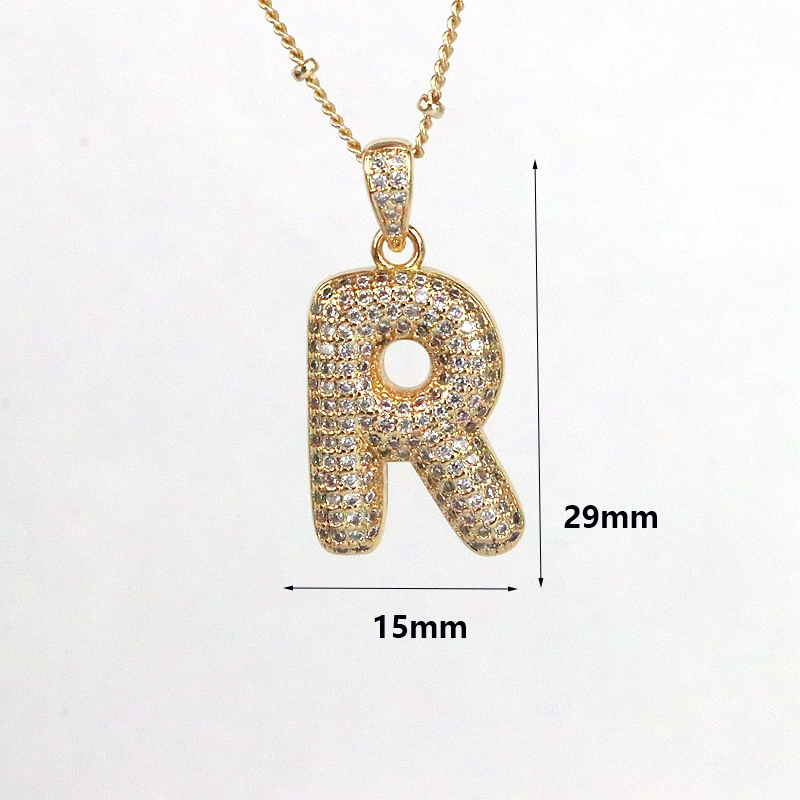 Simple Style Letter Copper Plating Inlay Zircon 18k Gold Plated Pendant Necklace display picture 33