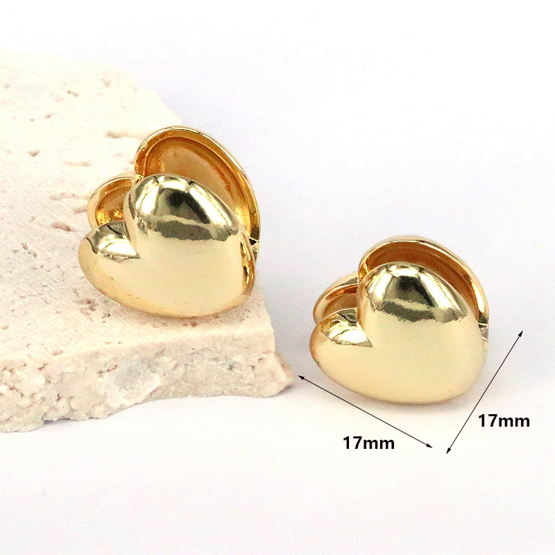 1 Paar Einfacher Stil Herzform Überzug Kupfer Vergoldet Versilbert Ohrclips display picture 3