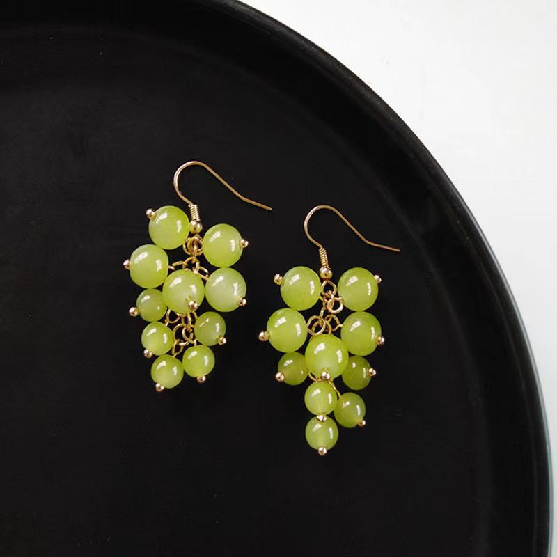 1 Pair Cute Sweet Grape Plating Alloy Gold Plated Drop Earrings display picture 3