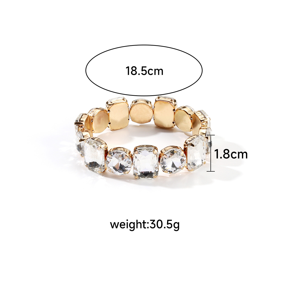 Glam Luxurious Round Square Heart Shape Artificial Crystal Alloy Wholesale Bracelets display picture 1