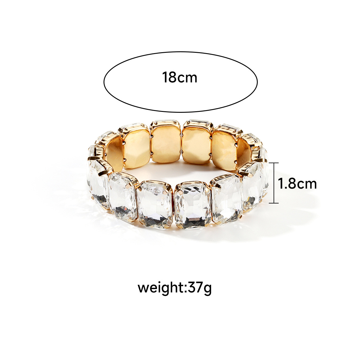 Glamour Luxueux Rond Carré Forme De Cœur Cristal Artificiel Alliage De Gros Bracelets display picture 10