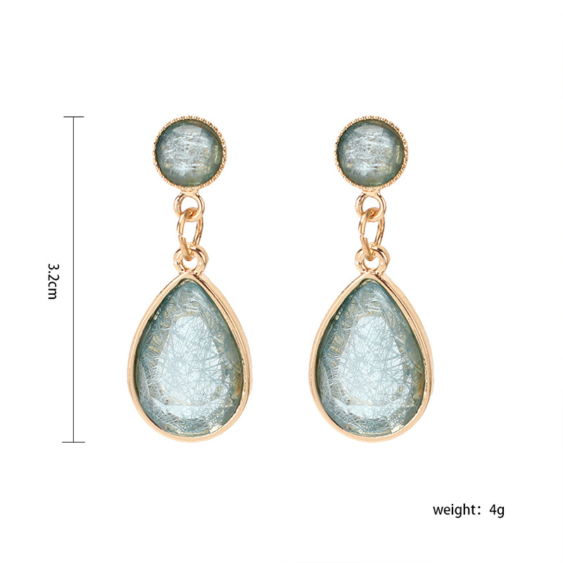 1 Pair IG Style Water Droplets Plating Inlay Alloy Acrylic Drop Earrings display picture 1
