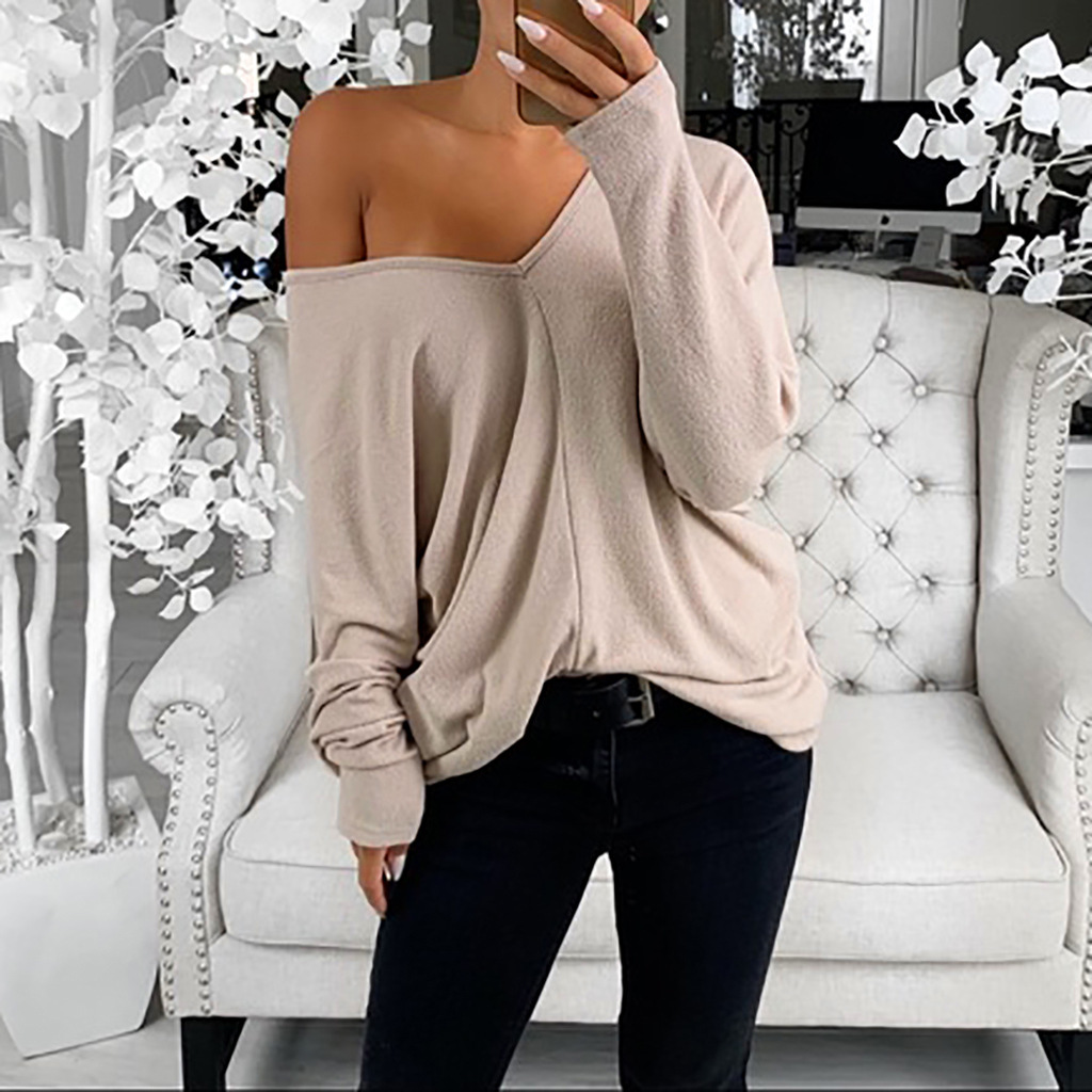 Fashion New V-neck Sweater Women's Long-sleeved Top Wholesale display picture 3