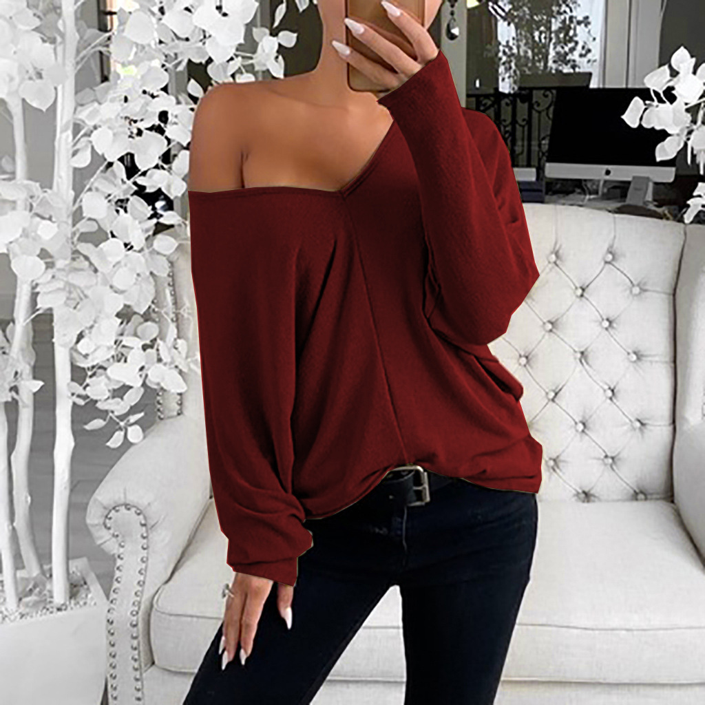 Fashion New V-neck Sweater Women's Long-sleeved Top Wholesale display picture 6