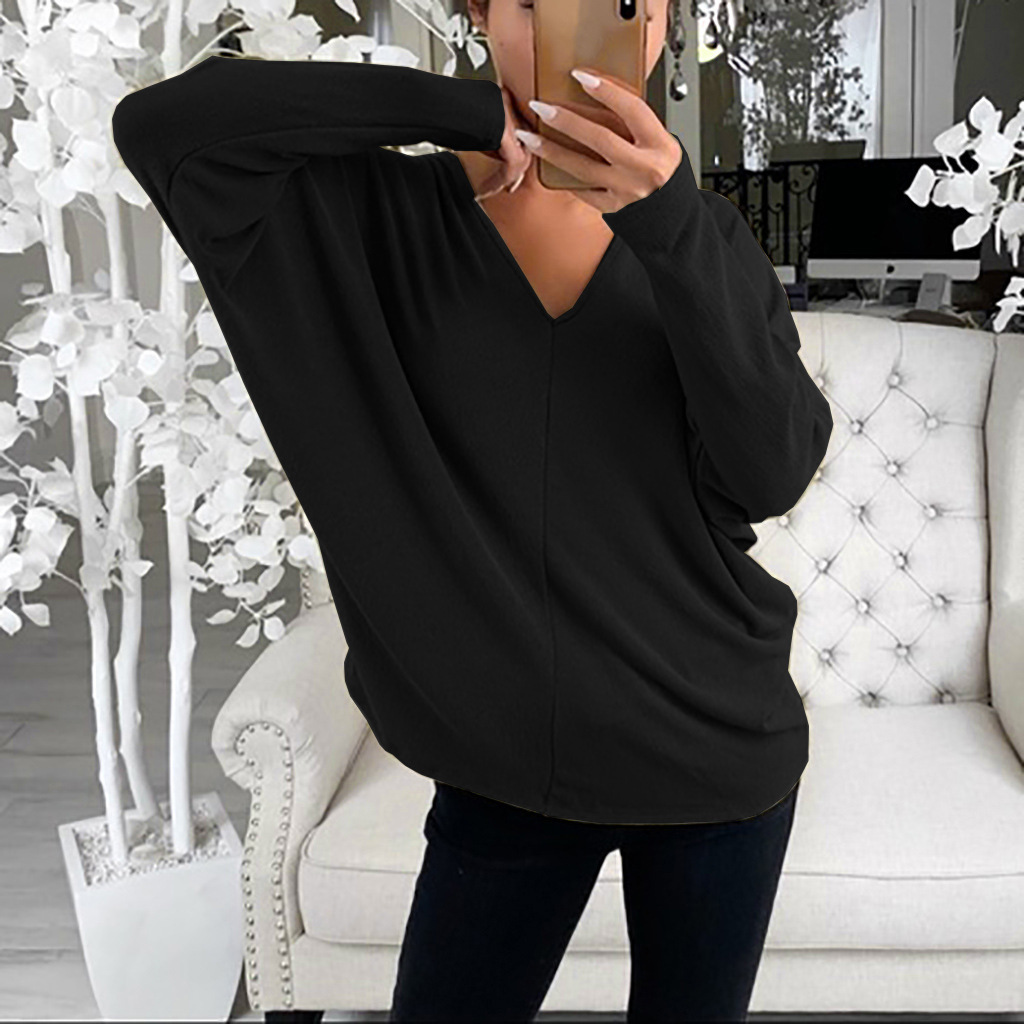 Fashion New V-neck Sweater Women's Long-sleeved Top Wholesale display picture 10