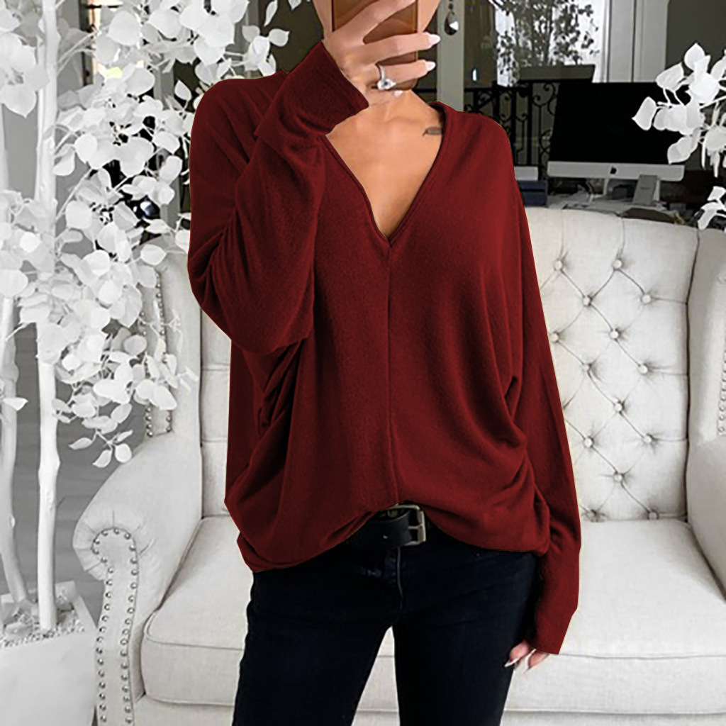 Fashion New V-neck Sweater Women's Long-sleeved Top Wholesale display picture 11