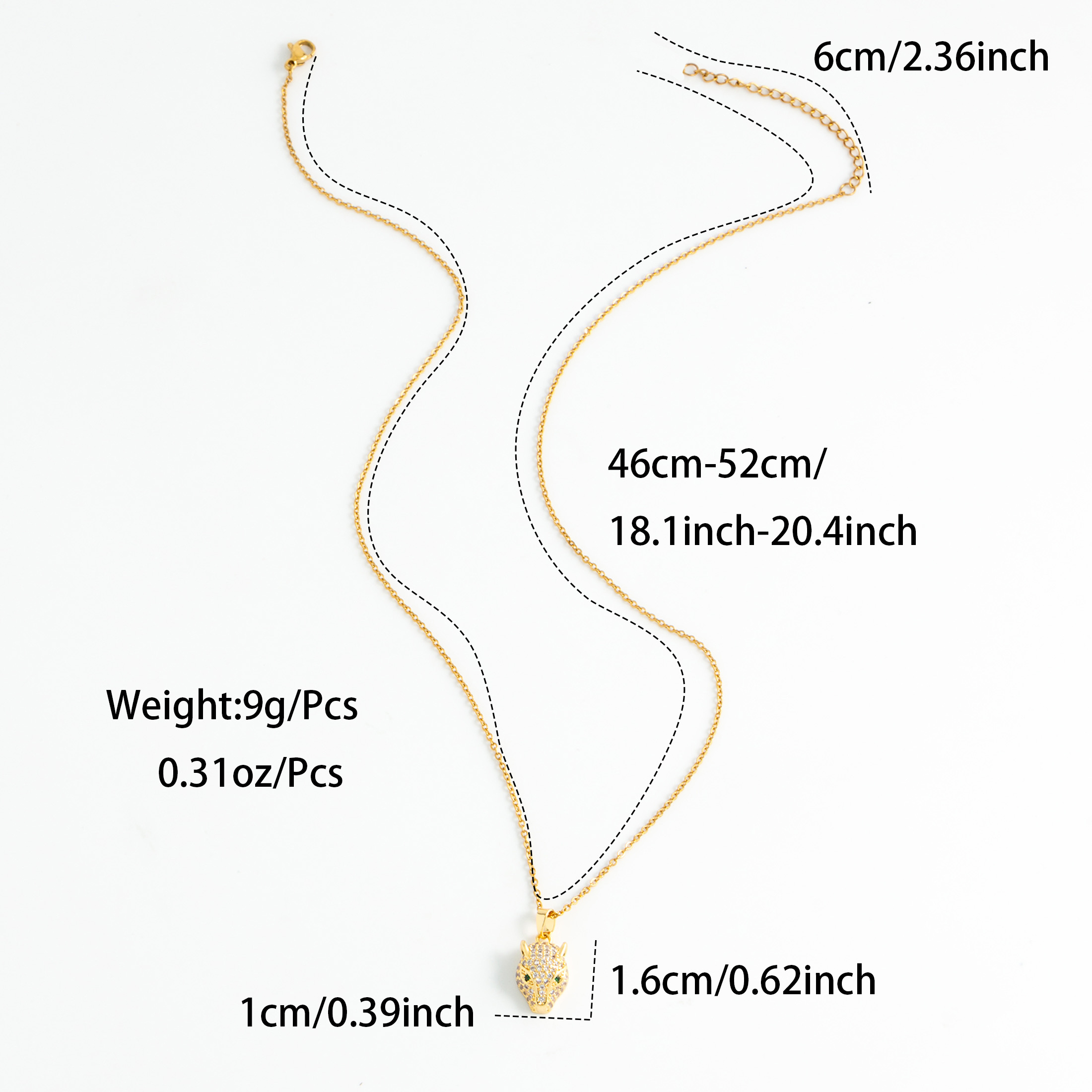 Wholesale Cute Simple Style Animal Stainless Steel Copper Plating Inlay 18K Gold Plated Rhinestones Zircon Pendant Necklace display picture 11