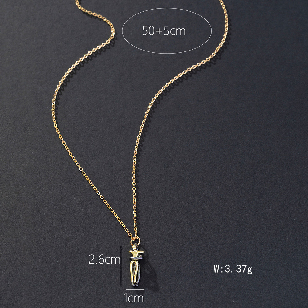 Simple Style Human Zinc Alloy Plating Couple Pendant Necklace display picture 2