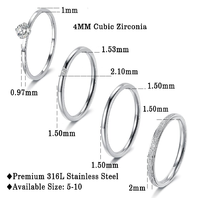 304 Stainless Steel 18K Gold Plated Simple Style Plating Inlay Round Zircon Rings display picture 6