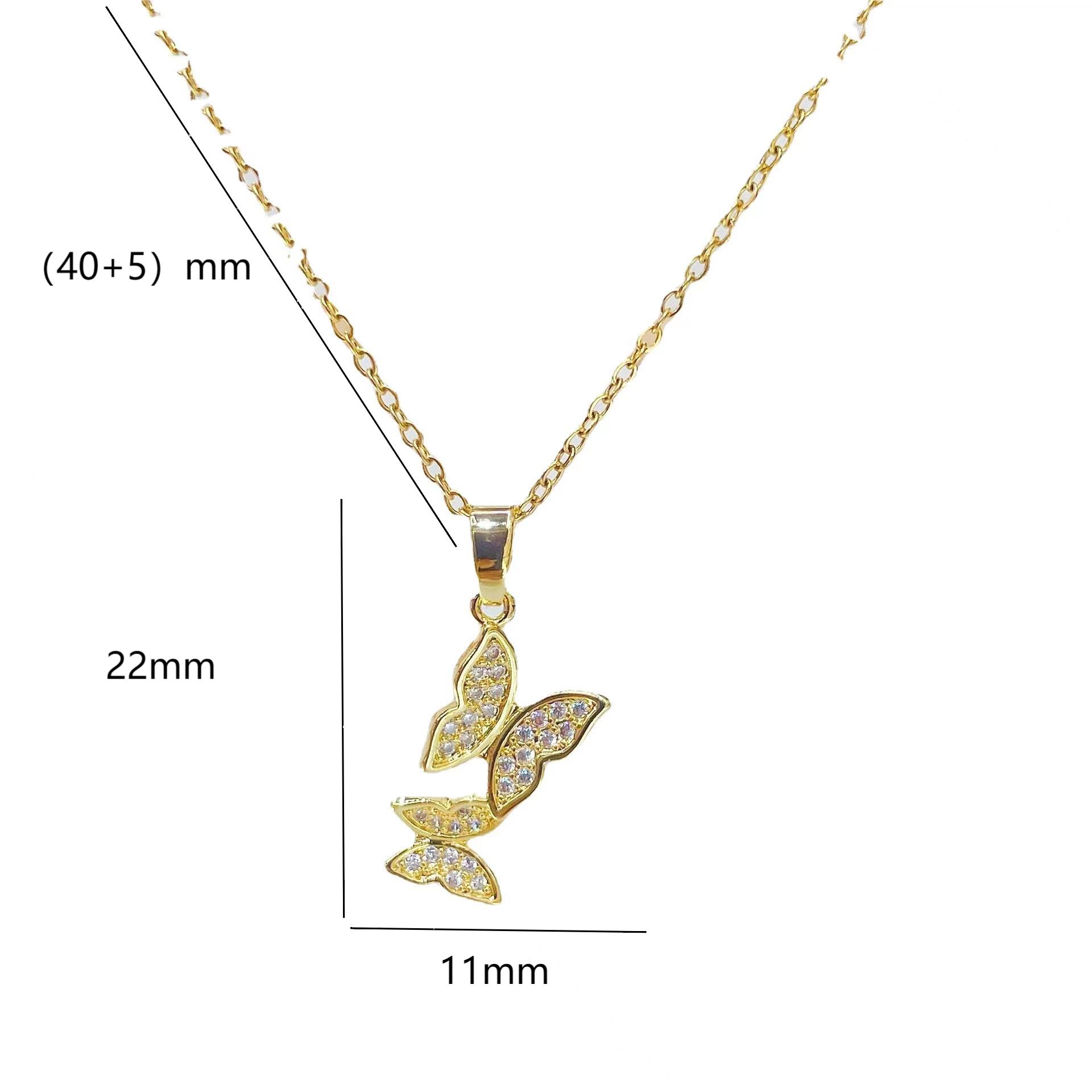 Einfacher Stil Schmetterling Kupfer Überzug Halskette Mit Anhänger display picture 1