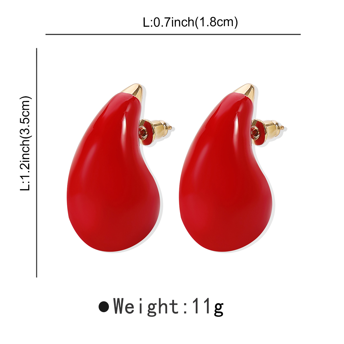 1 Pair Elegant Classic Style Water Droplets Enamel Alloy Ear Studs display picture 8