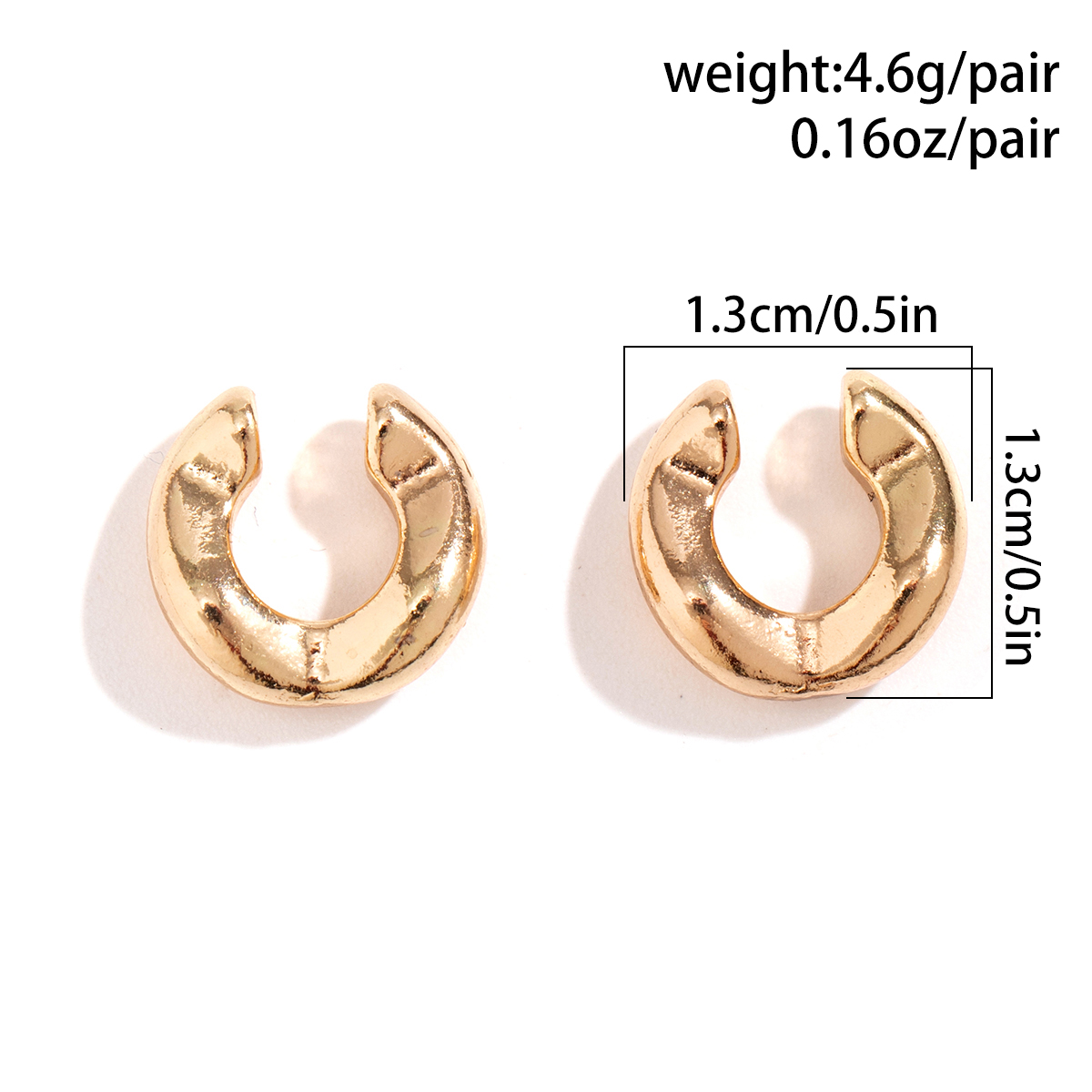 1 Pair Simple Style C Shape Plating Alloy Earrings display picture 1