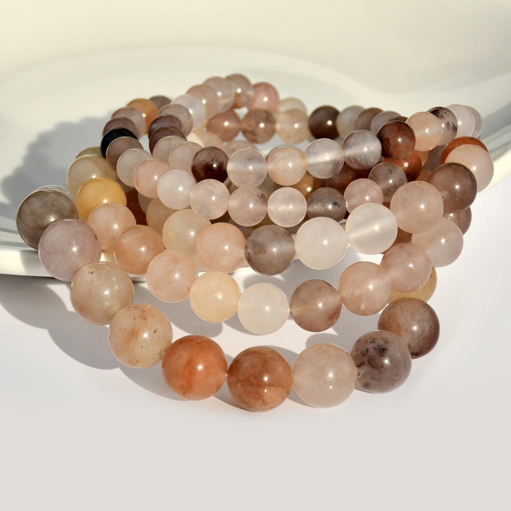 Basic Round Natural Stone Beaded Handmade Bracelets display picture 4