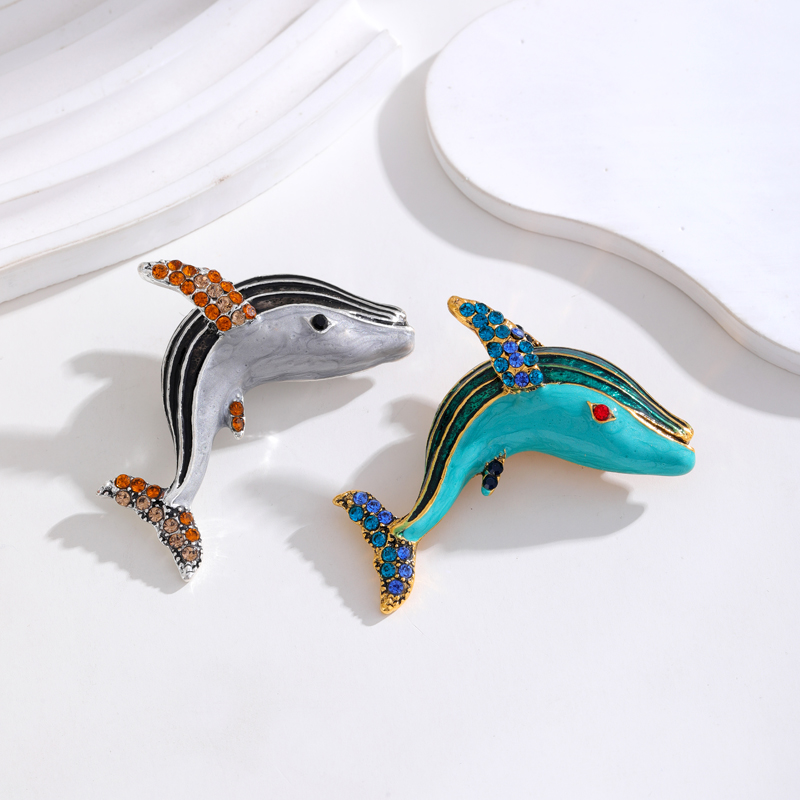 Classic Style Animal Dolphin Horse Alloy Inlay Rhinestones Unisex Brooches display picture 10