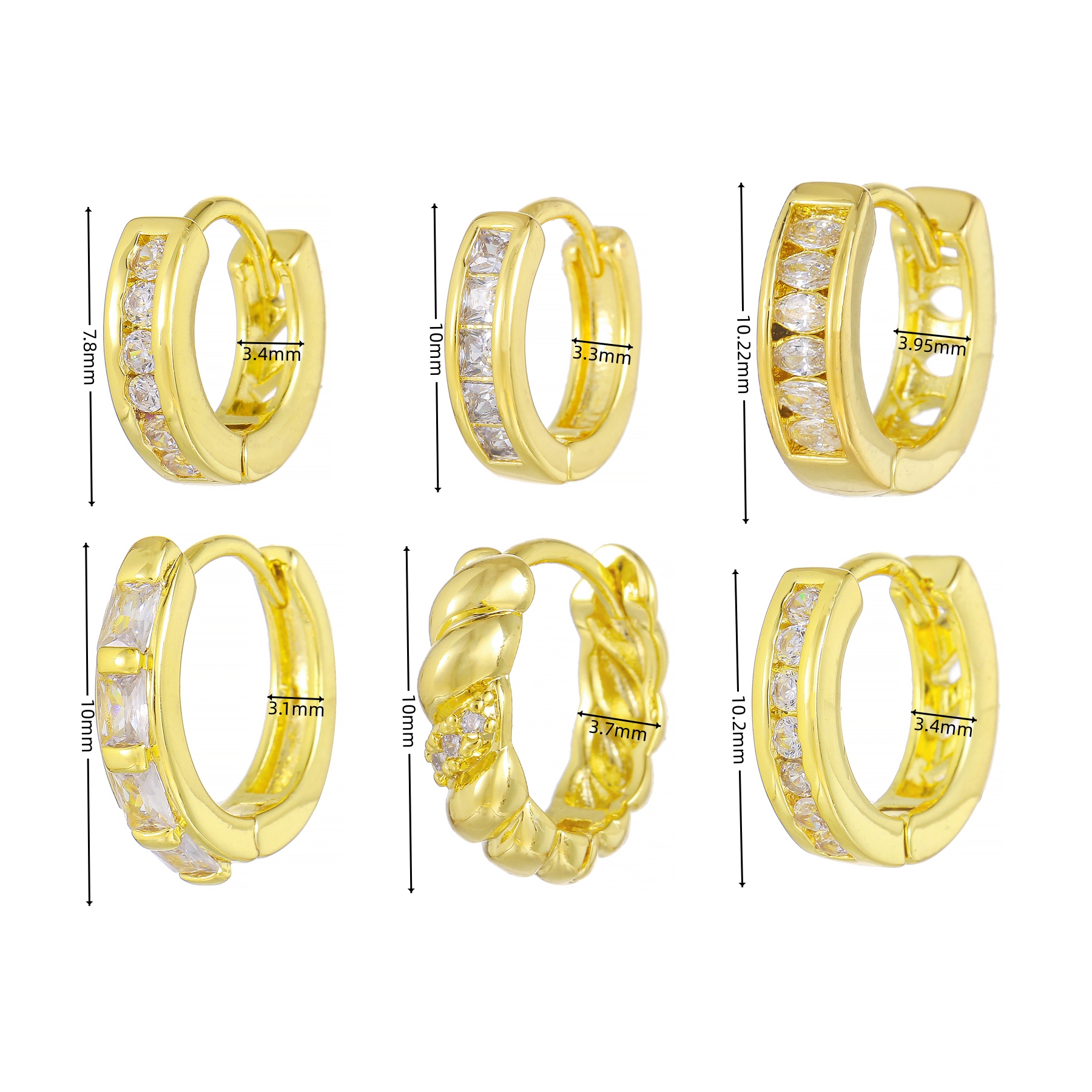 1 Piece Cute Sweet Round Plating Inlay Brass Zircon 18k Gold Plated Silver Plated Earrings display picture 6