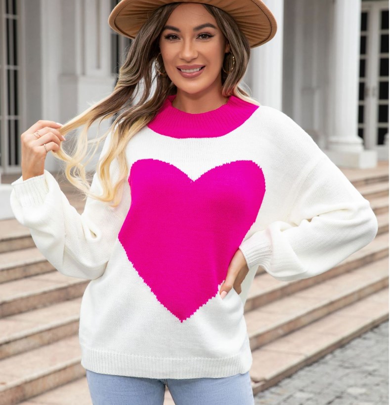 Women's Sweater Long Sleeve Sweaters & Cardigans Streetwear Heart Shape display picture 2