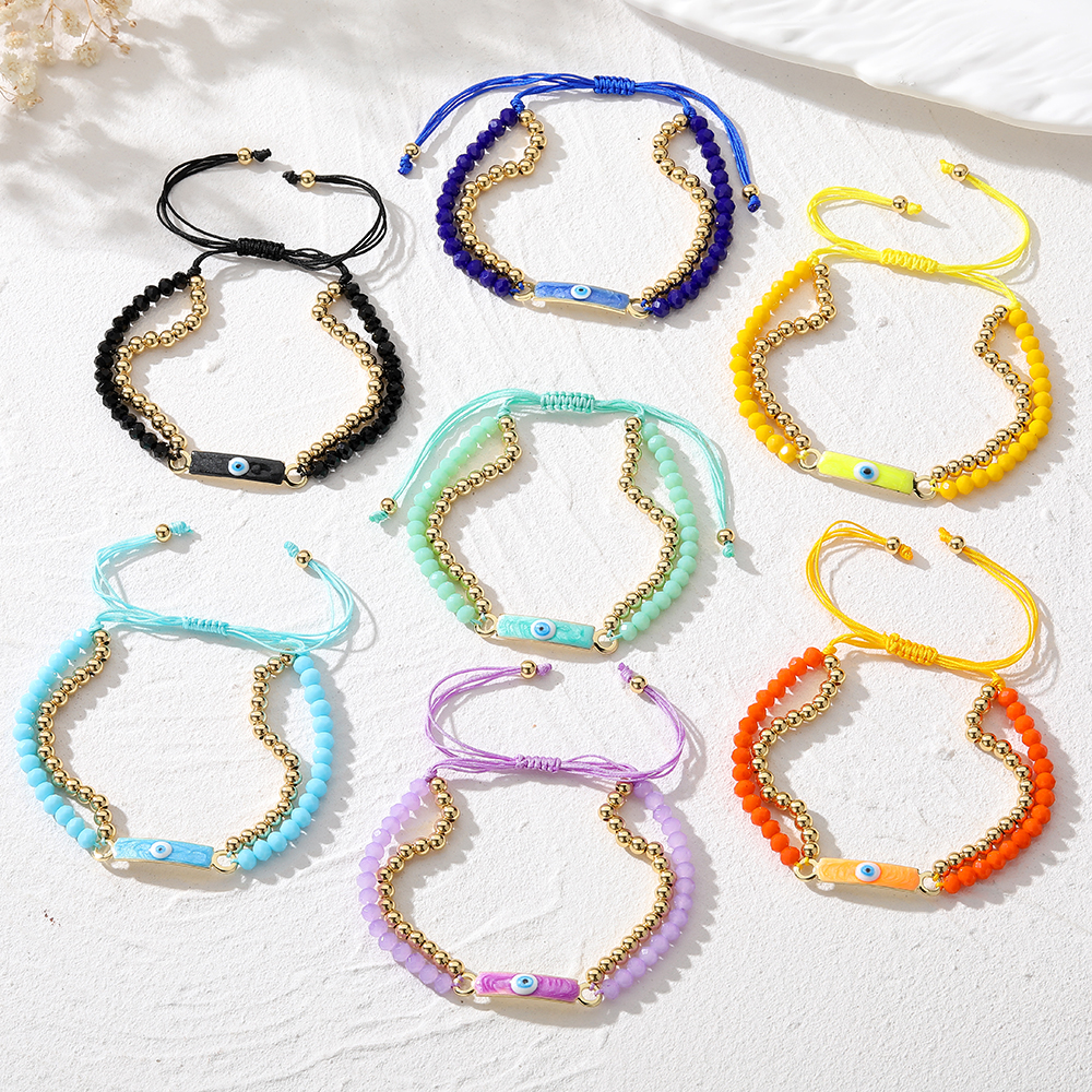 Casual Cute Simple Style Color Block Beaded Alloy Beaded Women's Bracelets display picture 1