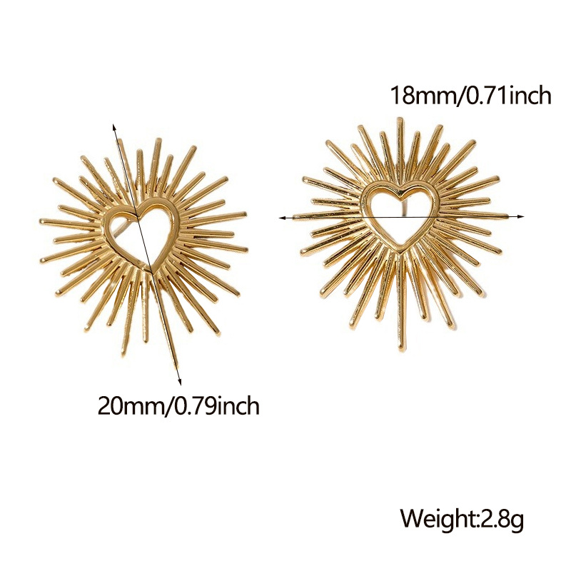 1 Pair Simple Style Heart Shape Plating 304 Stainless Steel 18K Gold Plated Ear Studs display picture 1