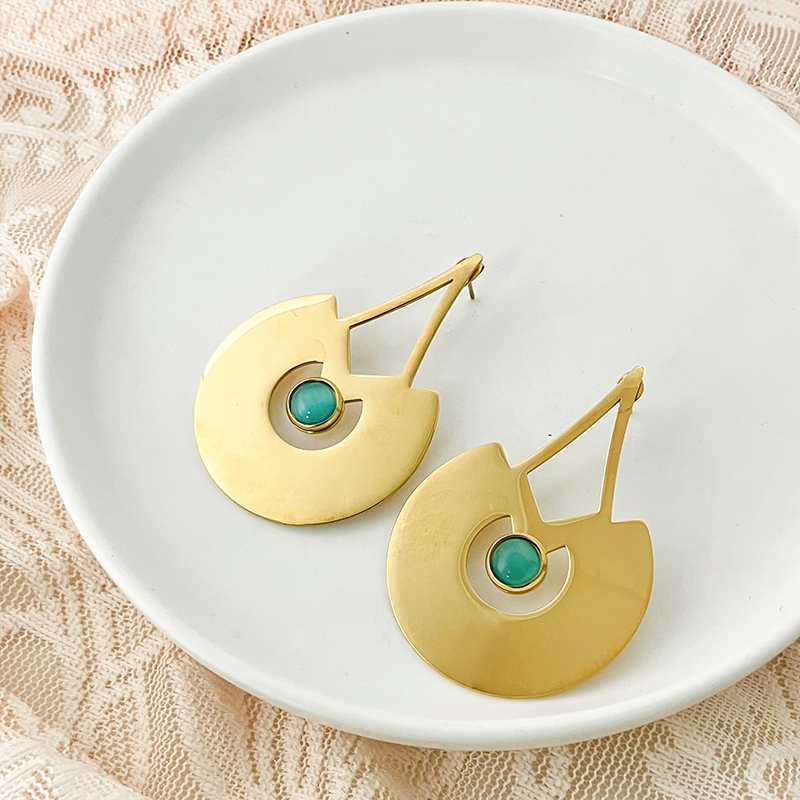 1 Pair Lady Cherry Plating Inlay 304 Stainless Steel Glass Stone 14K Gold Plated Drop Earrings display picture 1