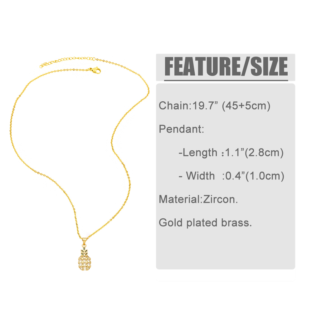 Simple Style Cherry Pineapple Copper Plating Inlay Zircon 18k Gold Plated Necklace display picture 1