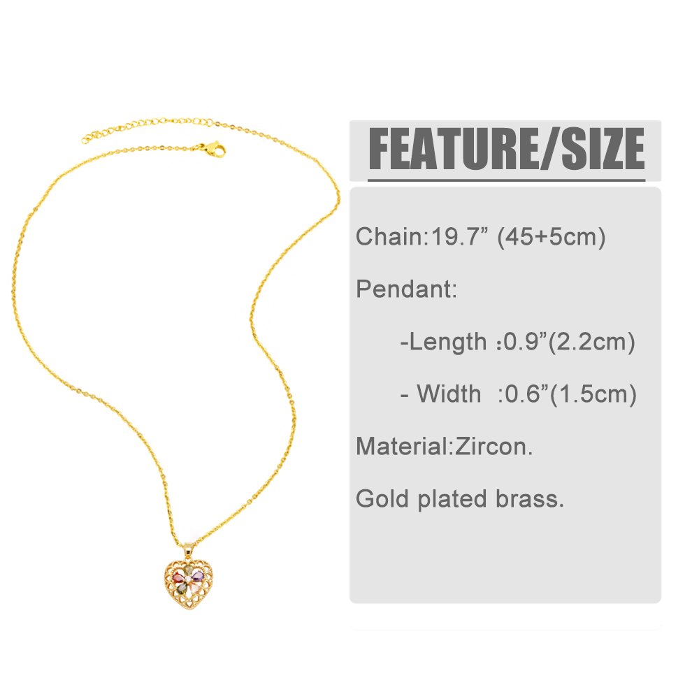 Simple Style Heart Shape Copper Plating Inlay Zircon 18k Gold Plated Necklace display picture 1