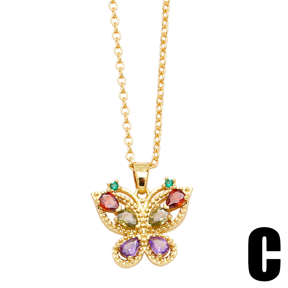 Style Simple Forme De Cœur Le Cuivre Placage Incruster Zircon Plaqué Or 18k Collier display picture 5